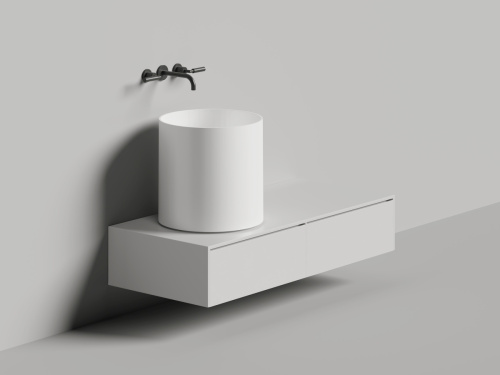 Раковина из искусственного камня S-Stone Salini ARMONIA 130423TM 50х50 накладная цвет белый 1 отверстие под смеситель - фото 5